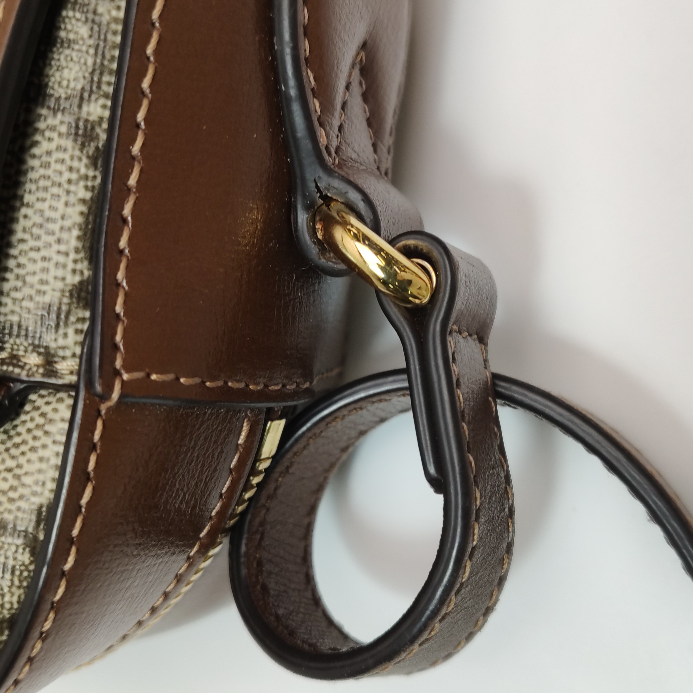 Gucci Horsebit 1955 Flap Pocket Camera Bag GG Coated Canvas and Leather Small — photo 13 of 25