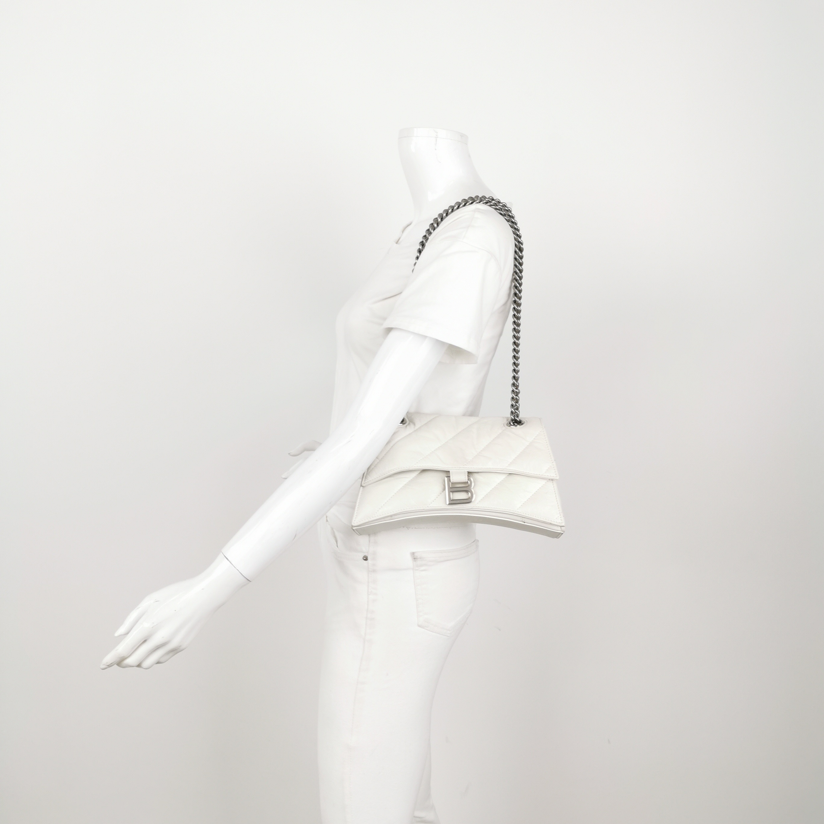 Balenciaga Crush Chain Flap Bag Quilted Crushed Calfskin Small — alternate view