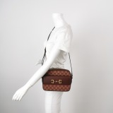 Gucci Horsebit 1955 Flap Pocket Camera Bag GG Coated Canvas and Leather Small — thumbnail 2