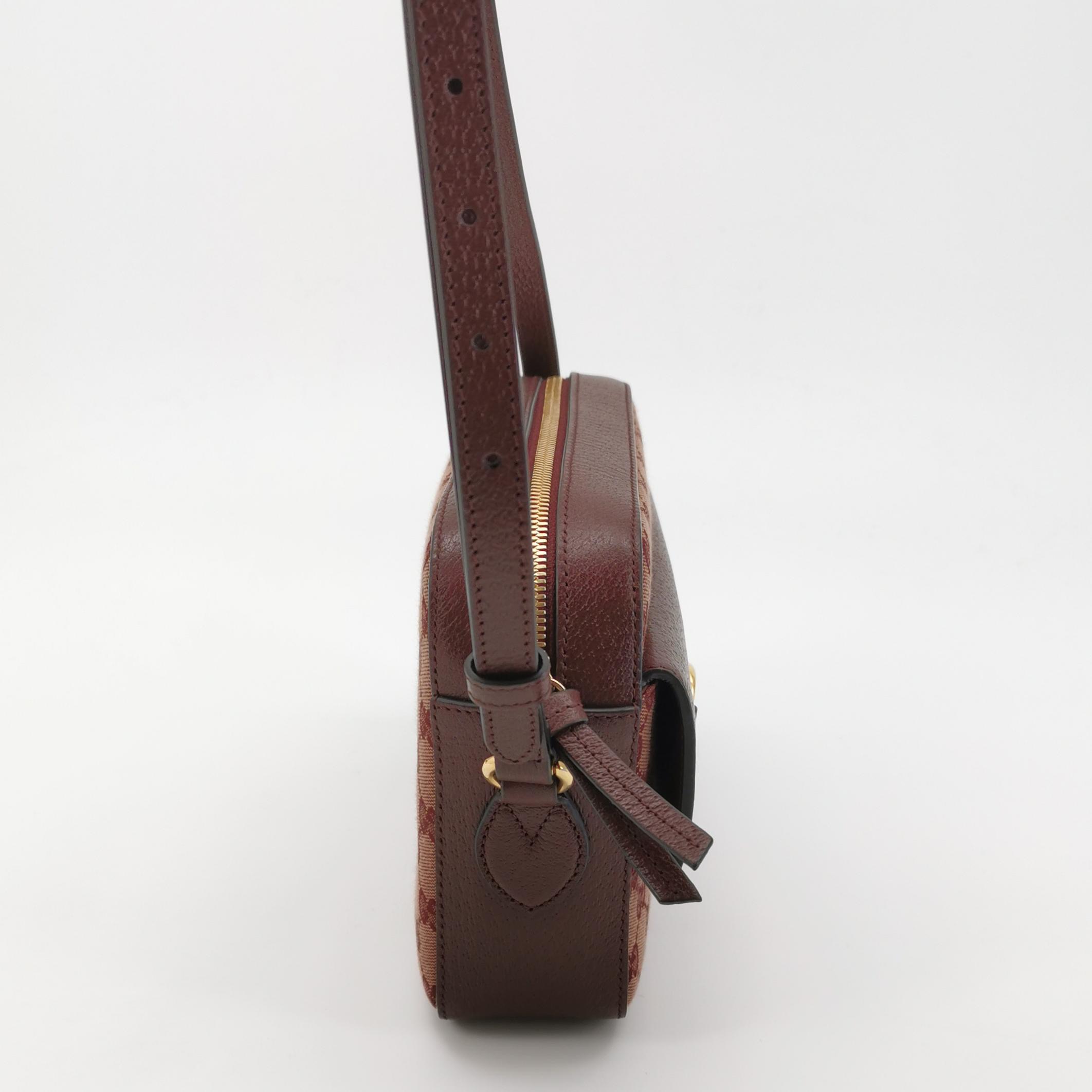 Gucci Horsebit 1955 Flap Pocket Camera Bag GG Coated Canvas and Leather Small — photo 3 of 13