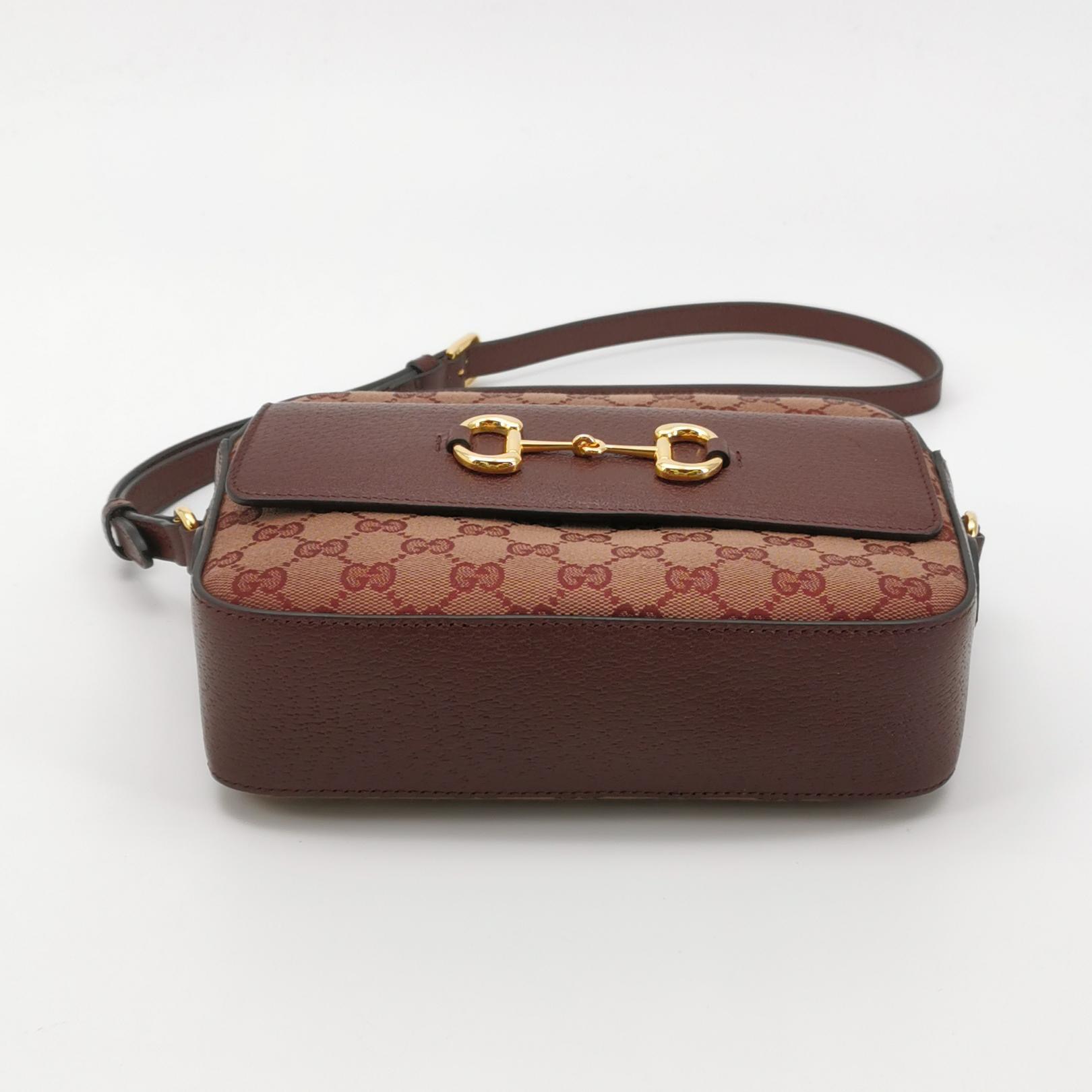 Gucci Horsebit 1955 Flap Pocket Camera Bag GG Coated Canvas and Leather Small — photo 6 of 13
