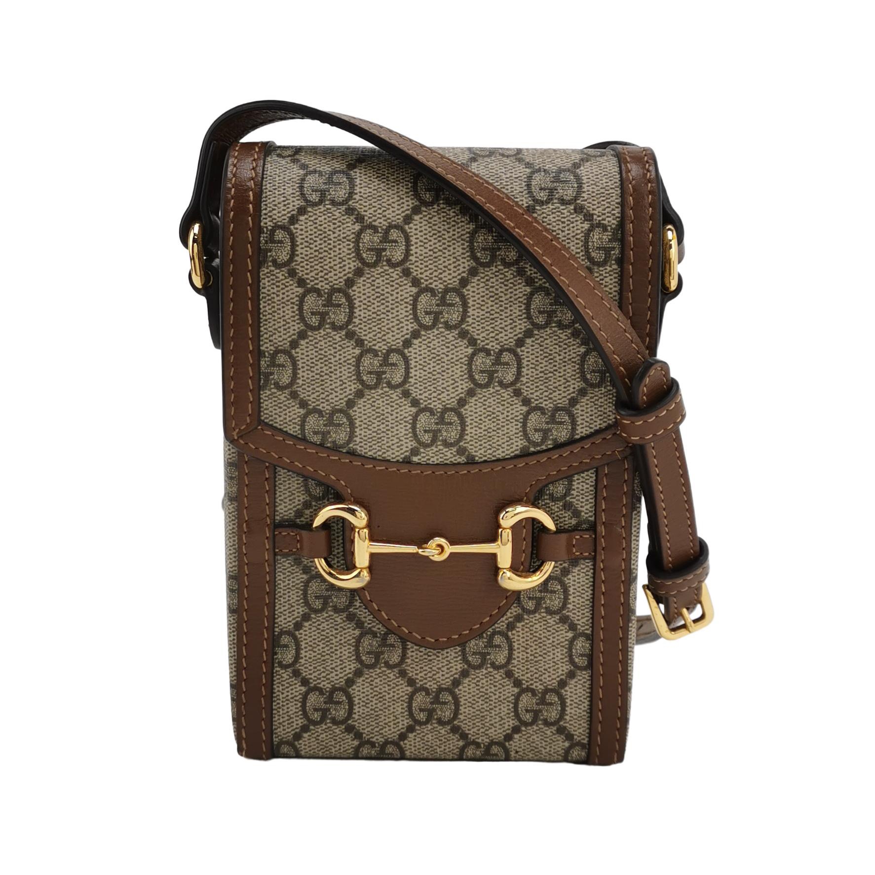 Gucci Horsebit 1955 Crossbody Bag GG Coated Canvas with Leather Mini — photo 1 of 14