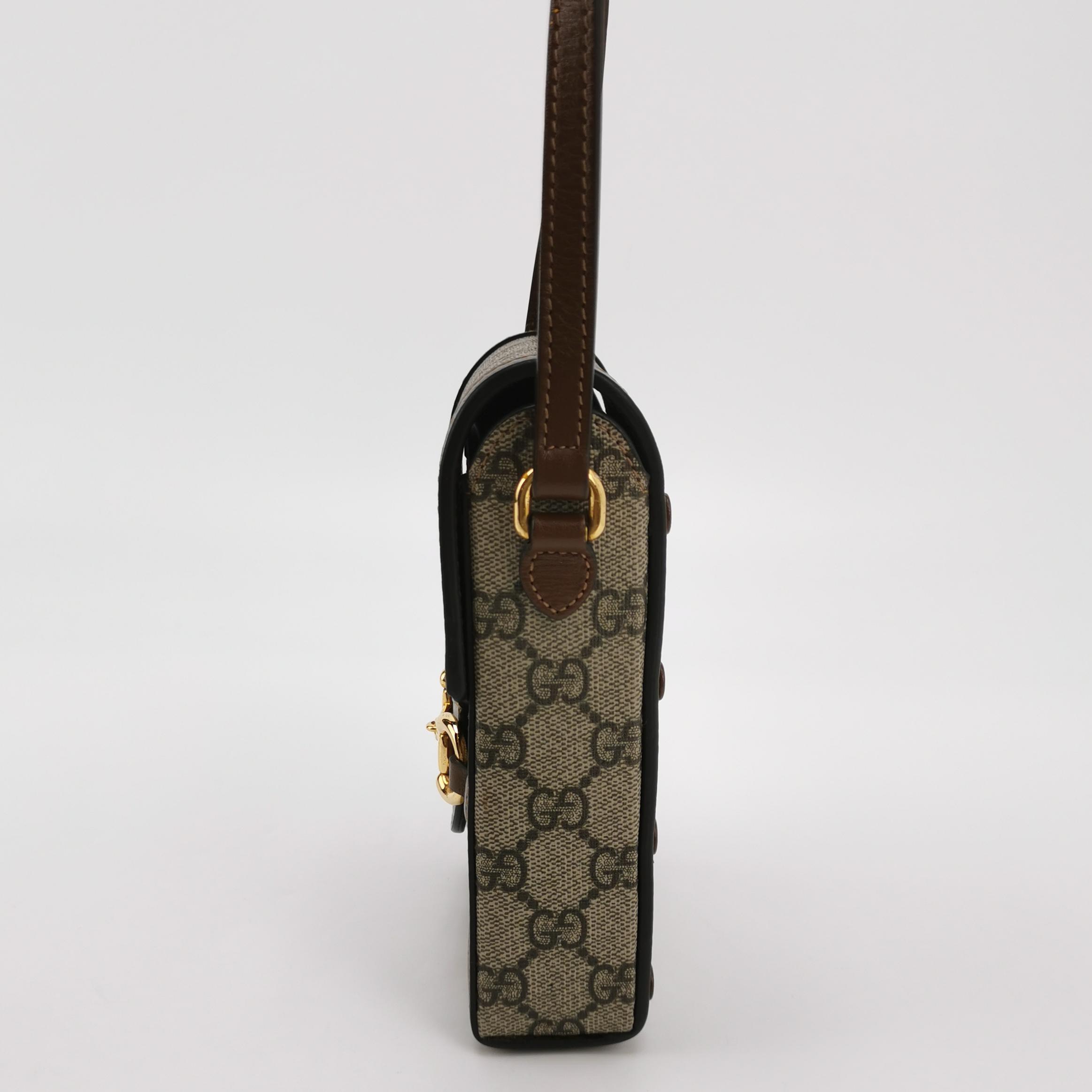 Gucci Horsebit 1955 Crossbody Bag GG Coated Canvas with Leather Mini — photo 3 of 14