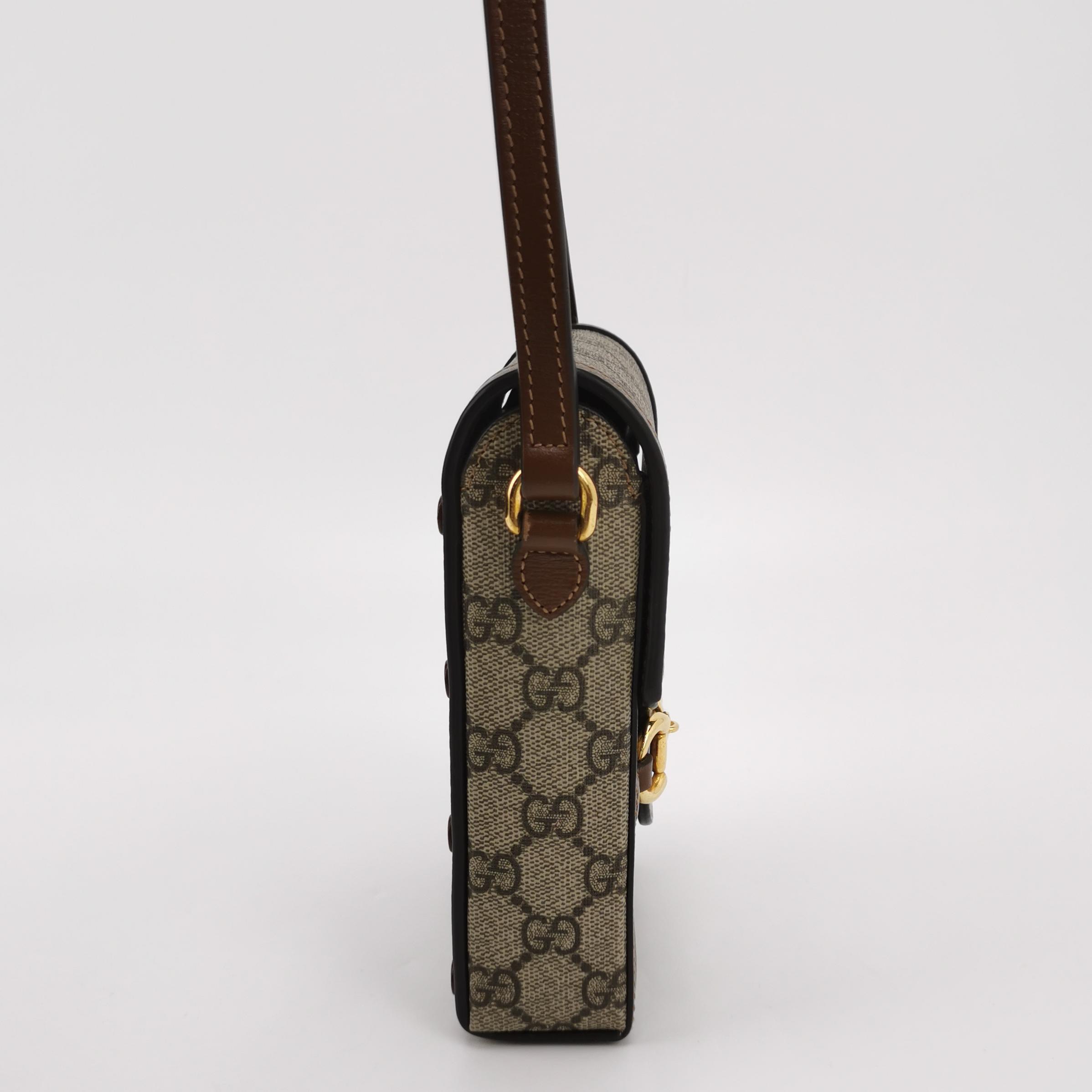 Gucci Horsebit 1955 Crossbody Bag GG Coated Canvas with Leather Mini — photo 4 of 14