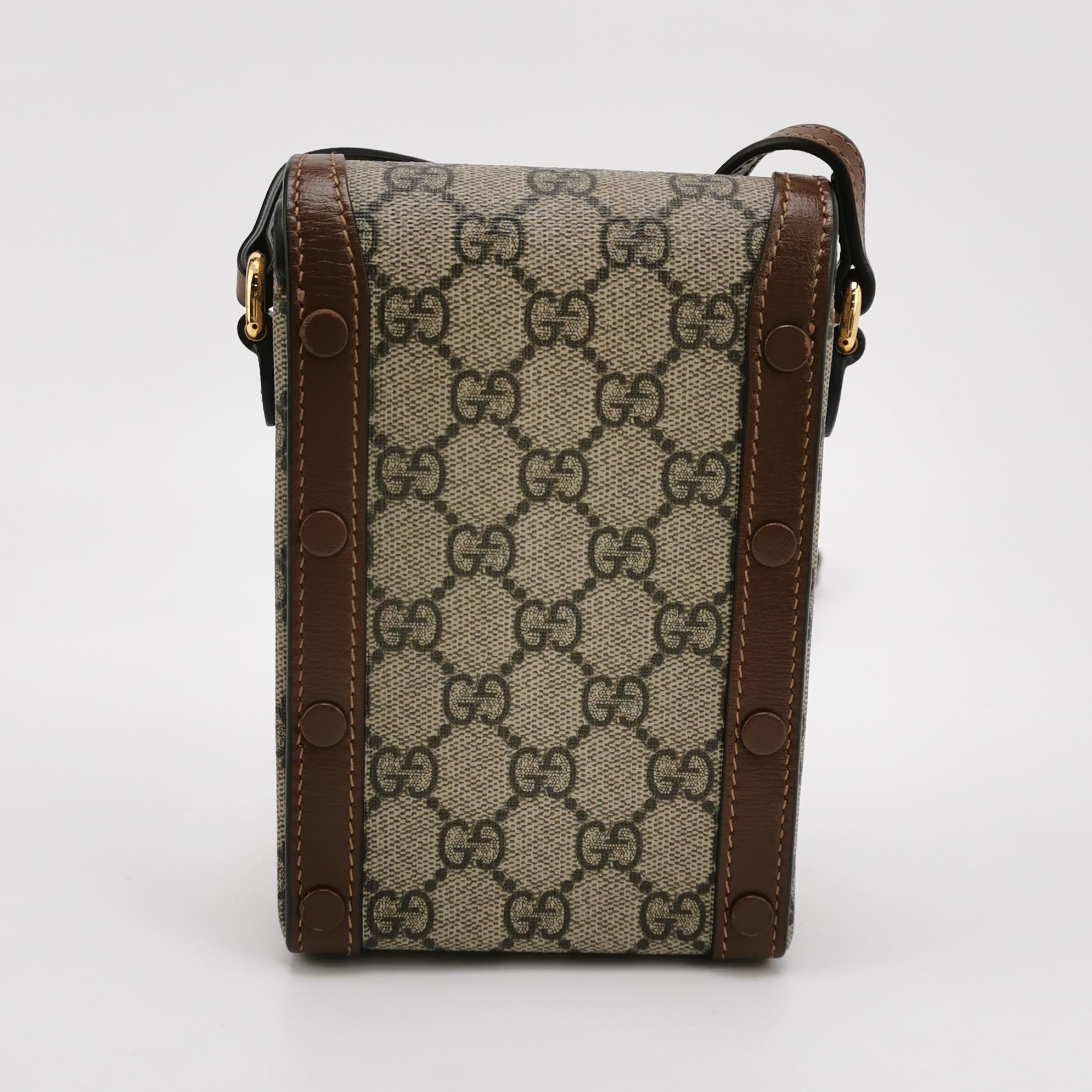 Gucci Horsebit 1955 Crossbody Bag GG Coated Canvas with Leather Mini — photo 5 of 14