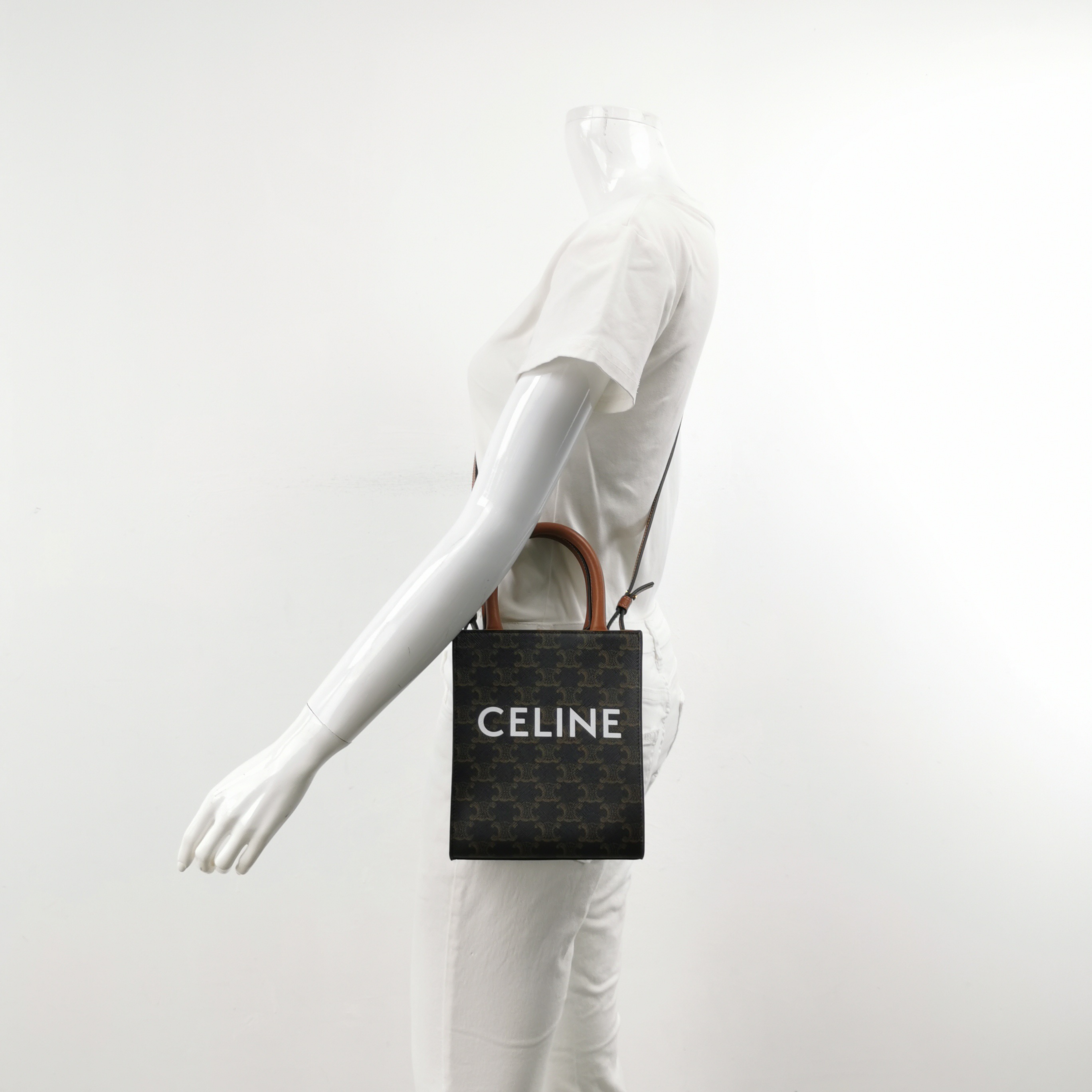 Celine Vertical Cabas Tote Triomphe Coated Canvas Mini — alternate view