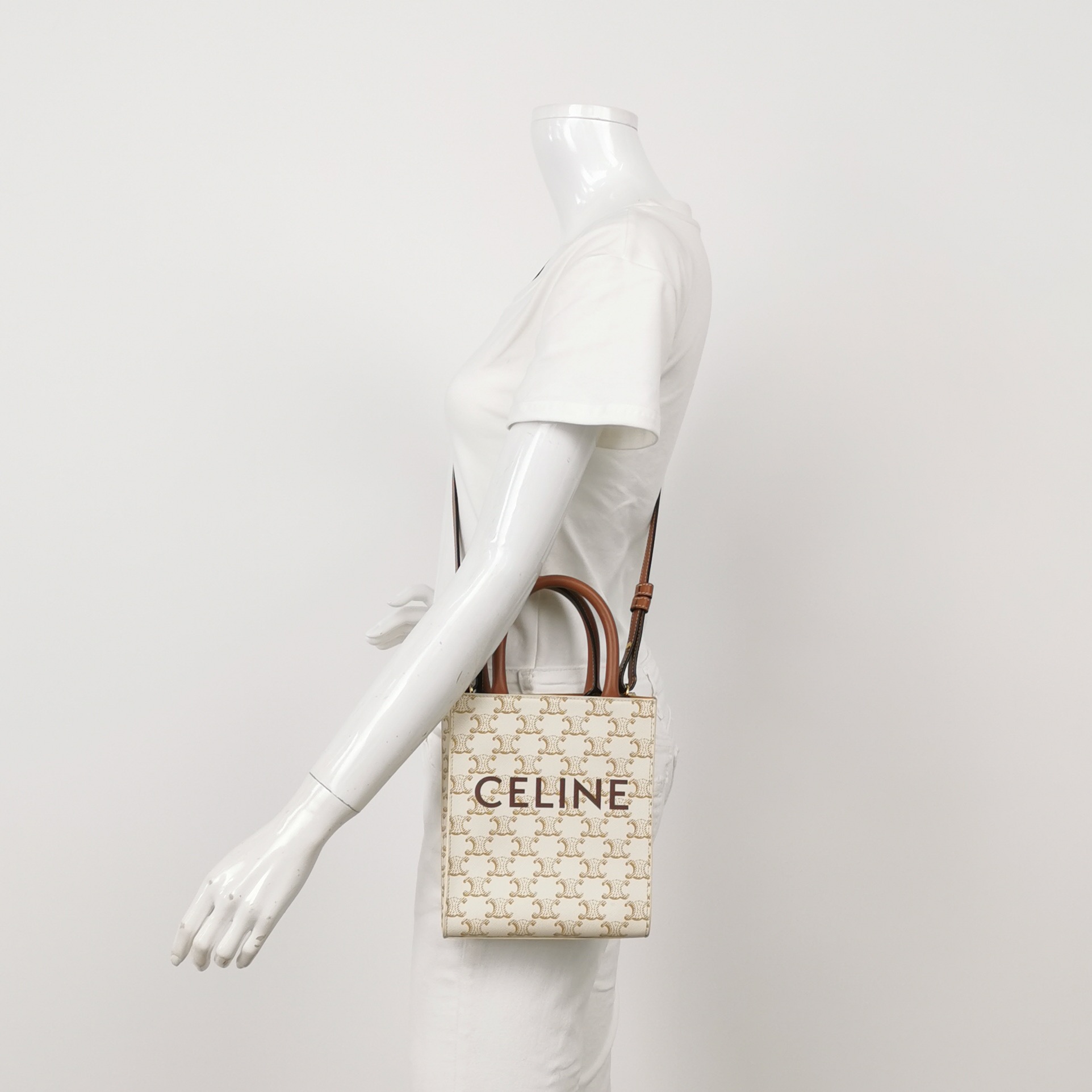 Celine Vertical Cabas Tote Triomphe Coated Canvas Mini — alternate view