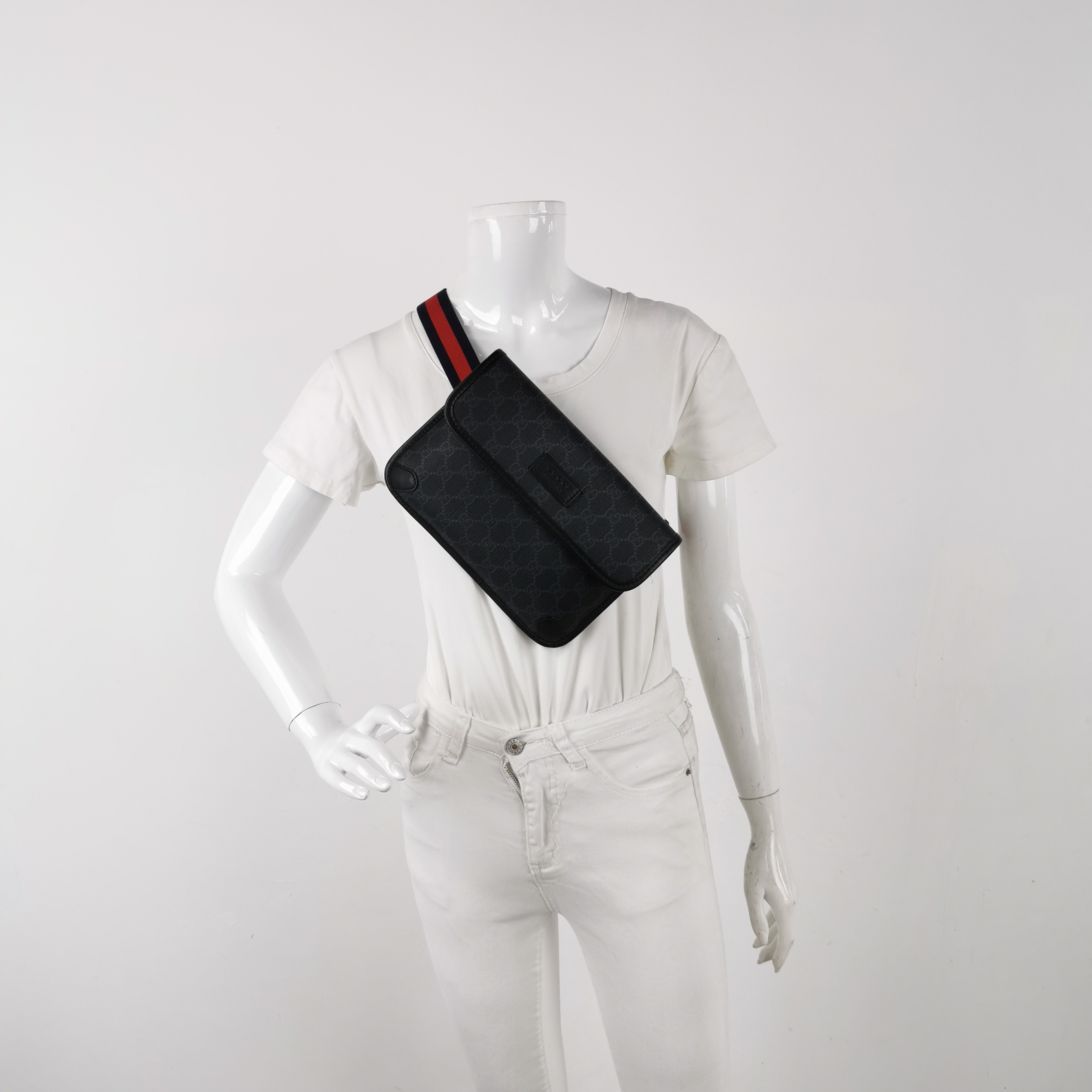 Gucci Web Flap Belt Bag GG Coated Canvas — alternate view