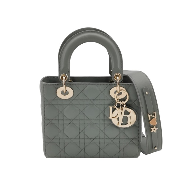 Dior Lady Dior Bag Cannage Quilt Metallic Leather Small — pre-owned, Vierlot