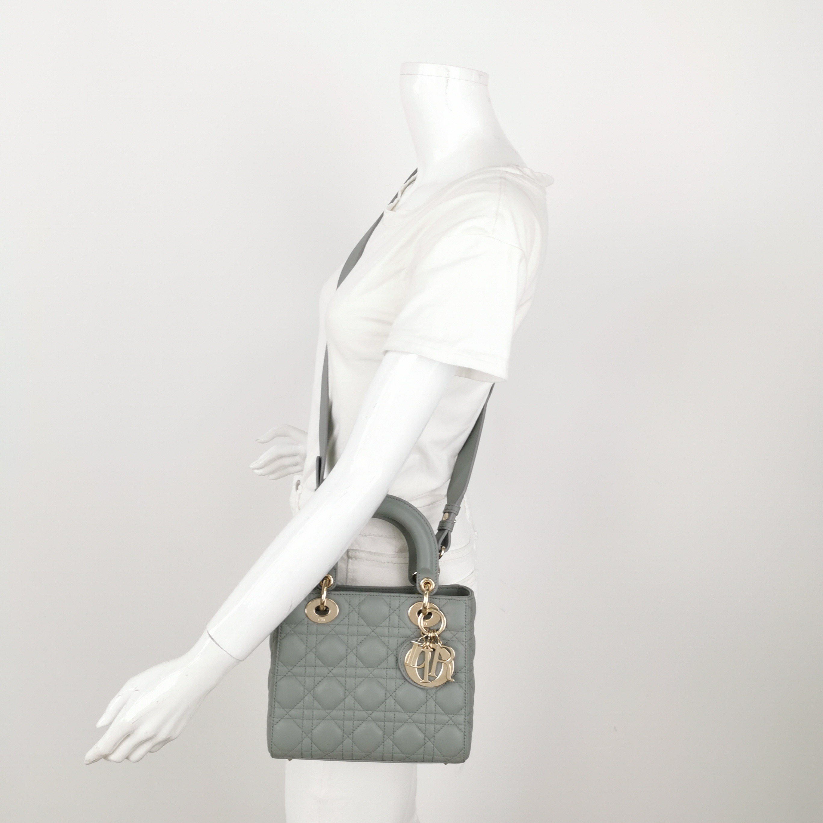 Dior Lady Dior Bag Cannage Quilt Metallic Leather Small — alternate view