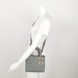 Dior Lady Dior Bag Cannage Quilt Metallic Leather Small — thumbnail 2