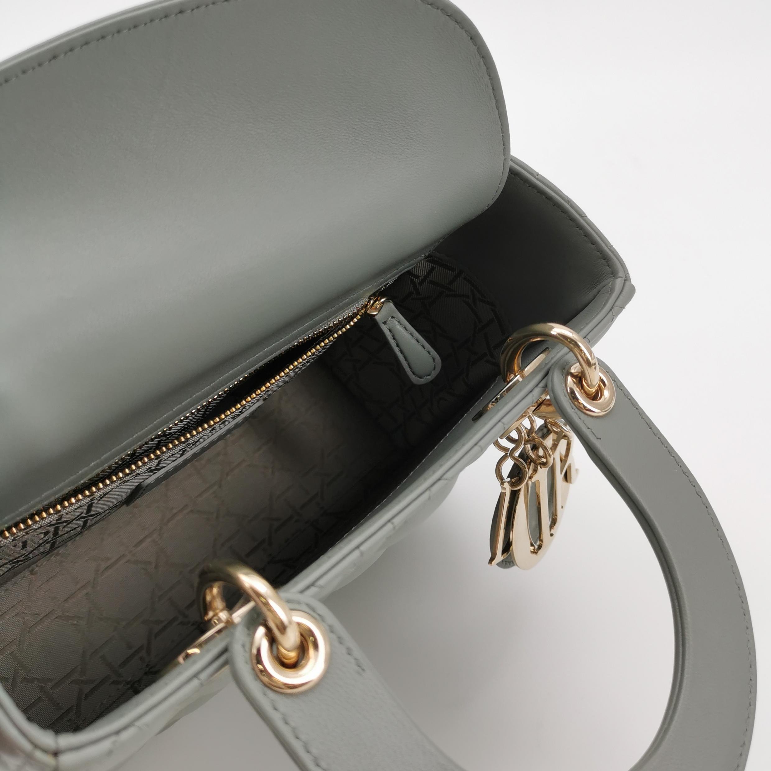 Dior Lady Dior Bag Cannage Quilt Metallic Leather Small — photo 8 of 16