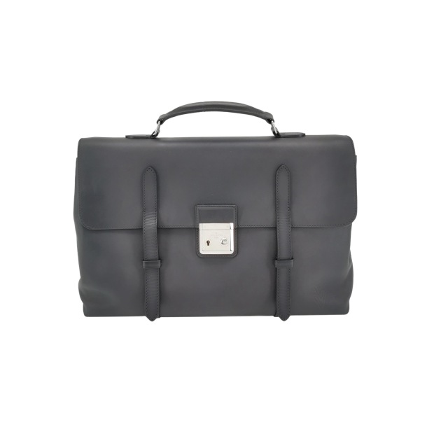 Louis Vuitton(LV) black leather briefcase handbag — pre-owned, Vierlot