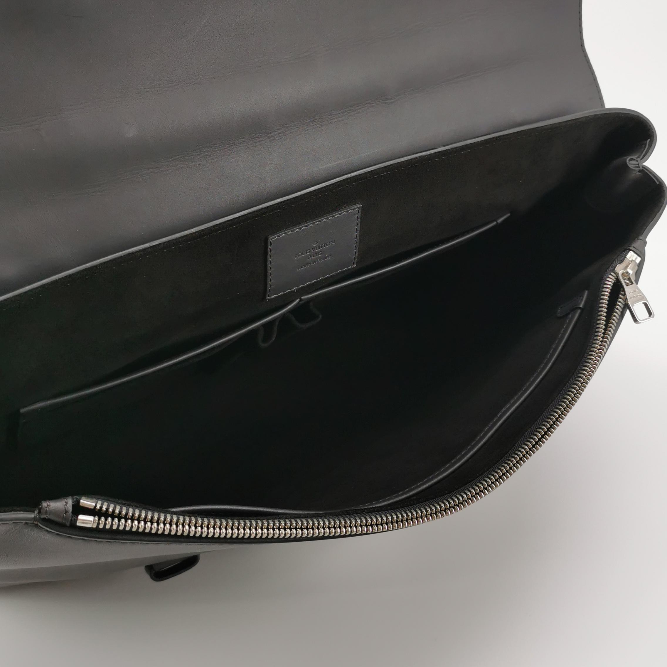 Louis Vuitton(LV) black leather briefcase handbag — photo 7 of 15