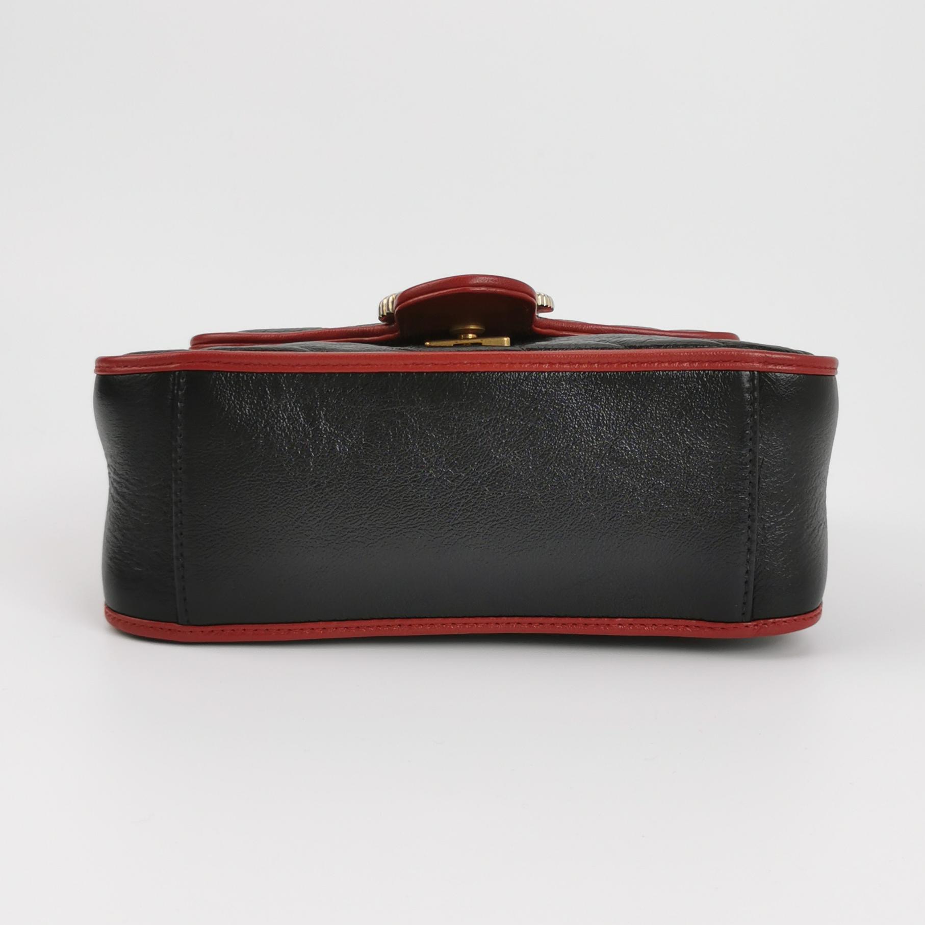Gucci GG Marmont Top Handle Flap Bag Diagonal Quilted Leather Mini — photo 6 of 18