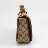 Gucci Blondie NM Top Handle Bag GG Coated Canvas with Leather Medium — thumbnail 4