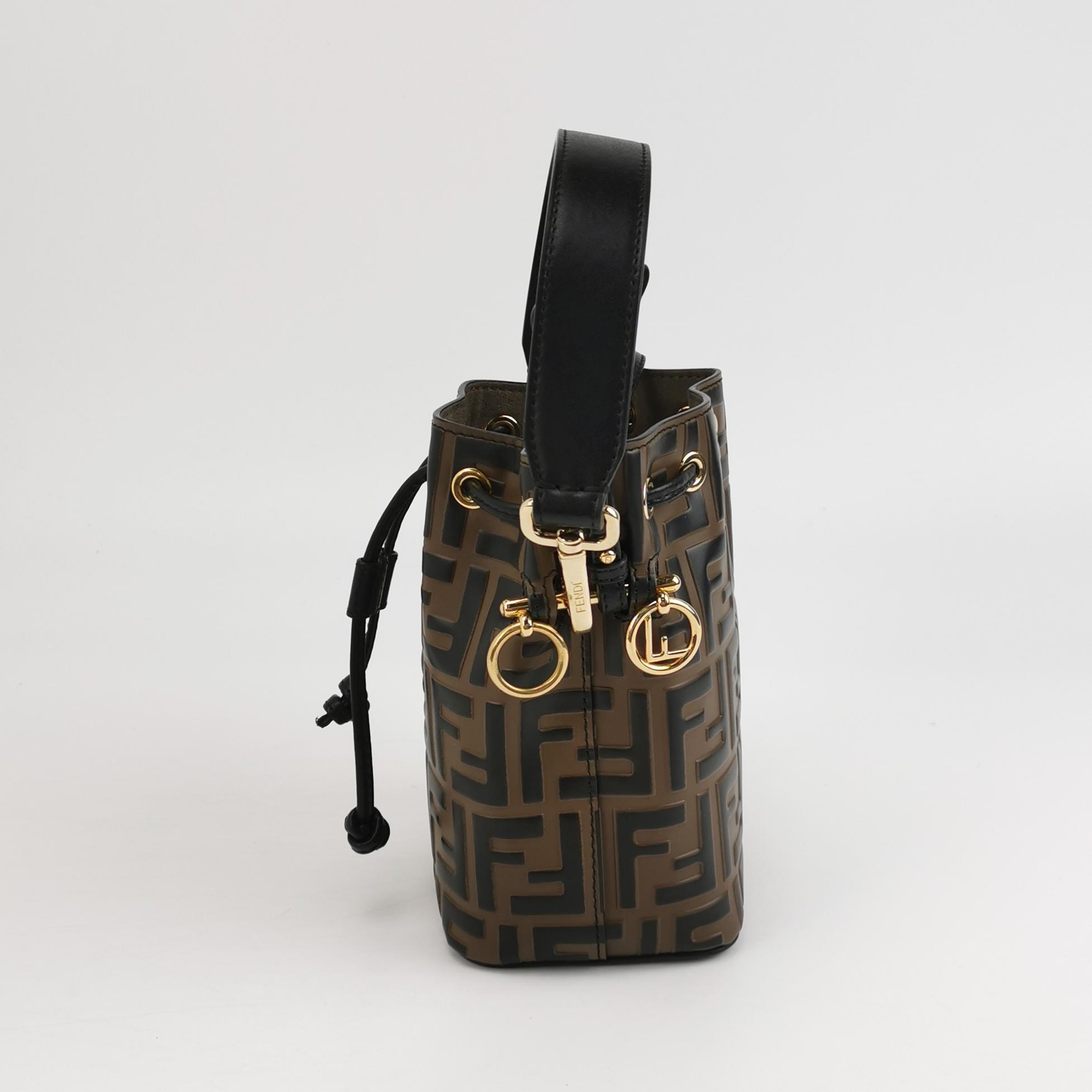 Fendi Mon Tresor Bucket Bag Zucca Embossed Leather Mi — photo 3 of 12
