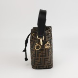 Fendi Mon Tresor Bucket Bag Zucca Embossed Leather Mi — thumbnail 3