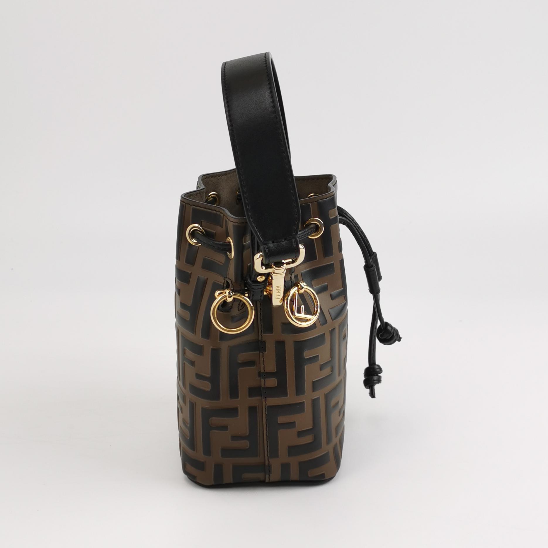 Fendi Mon Tresor Bucket Bag Zucca Embossed Leather Mi — photo 4 of 12