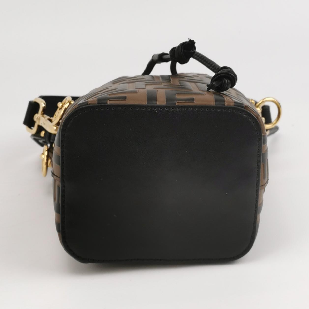 Fendi Mon Tresor Bucket Bag Zucca Embossed Leather Mi — photo 6 of 12