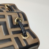 Fendi Mon Tresor Bucket Bag Zucca Embossed Leather Mi — thumbnail 9