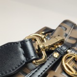 Fendi Mon Tresor Bucket Bag Zucca Embossed Leather Mi — thumbnail 12