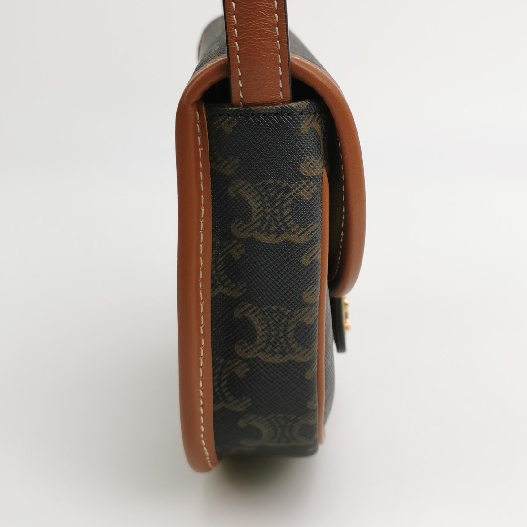 Celine Besace Flap Bag Triomphe Coated Canvas Mini — photo 3 of 11