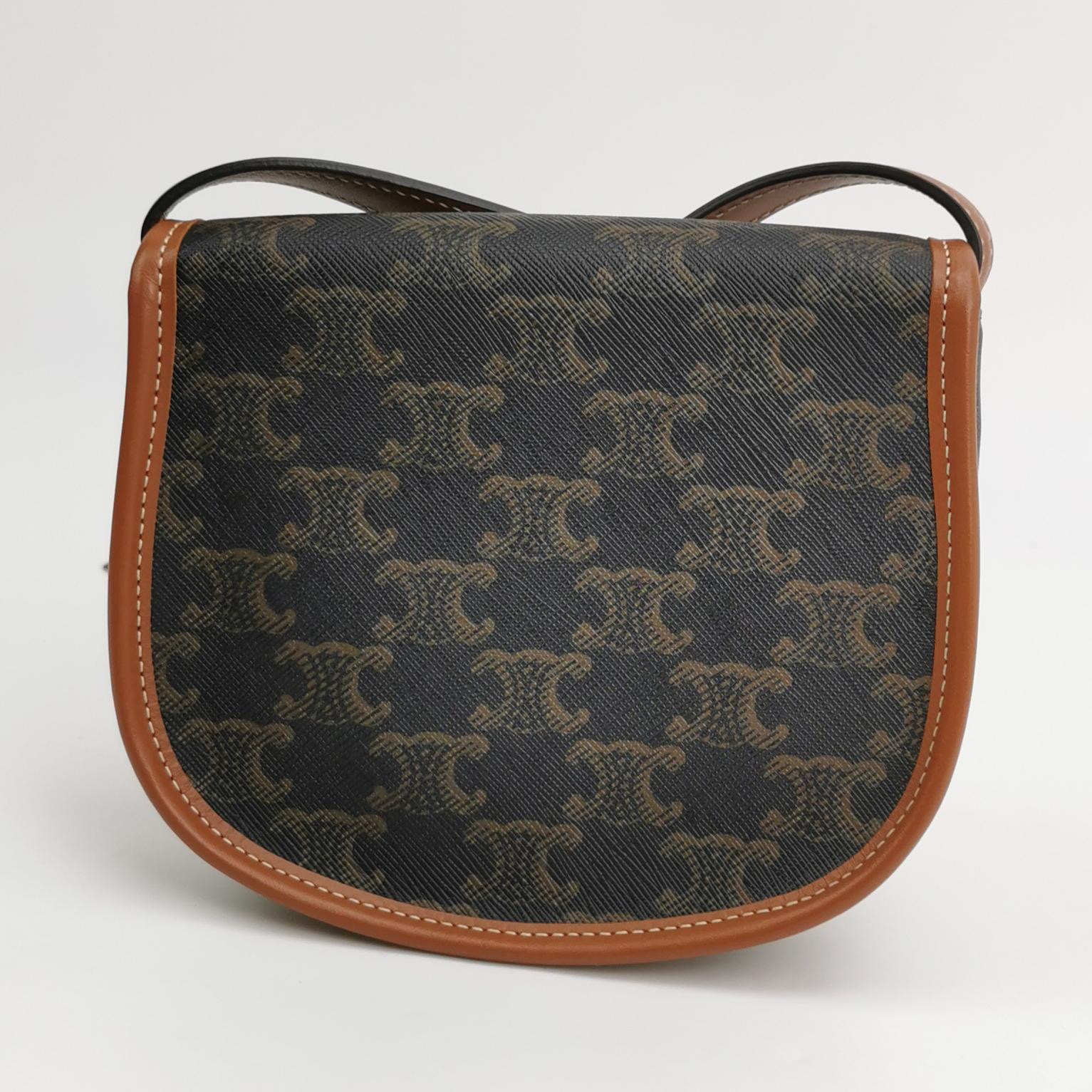 Celine Besace Flap Bag Triomphe Coated Canvas Mini — photo 5 of 11