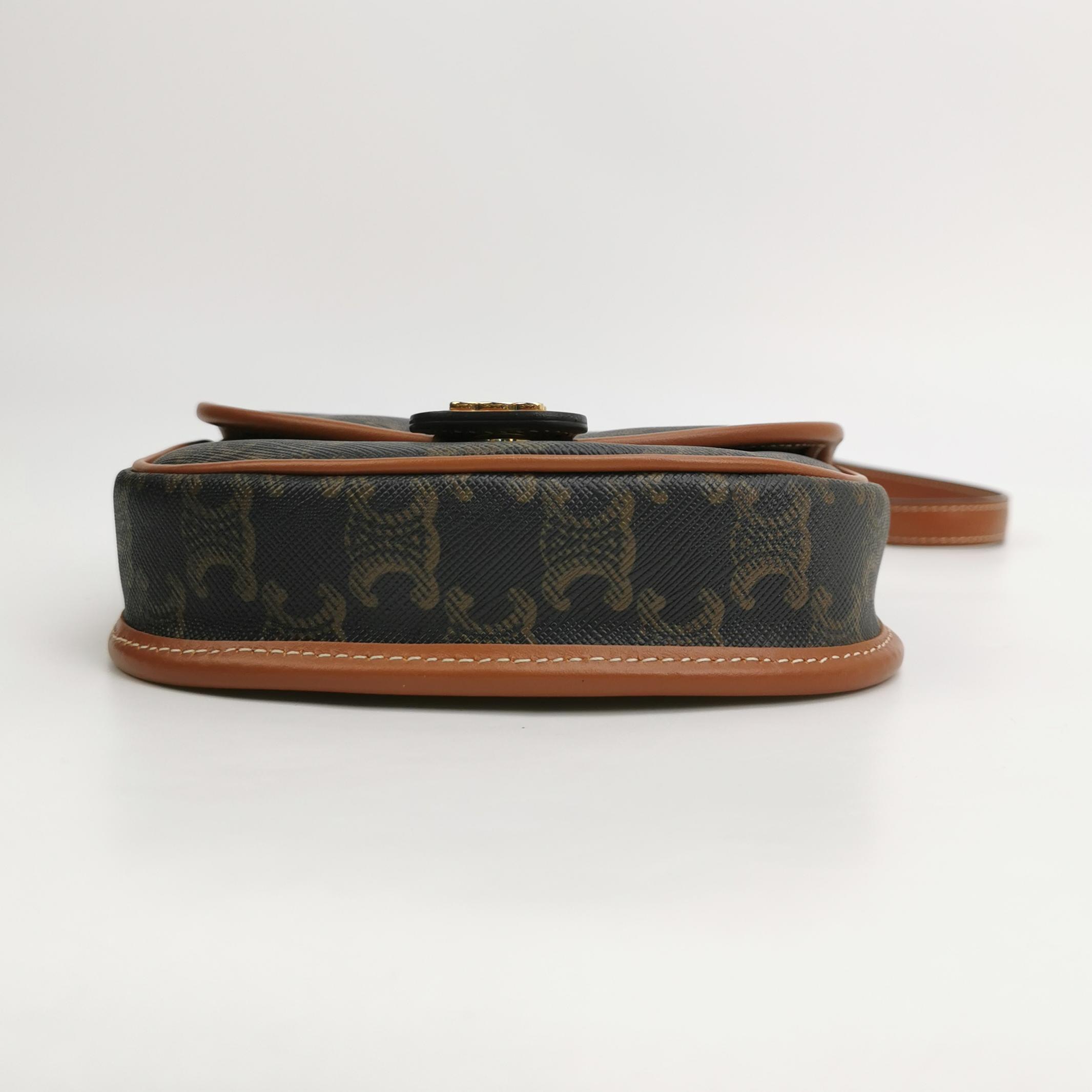Celine Besace Flap Bag Triomphe Coated Canvas Mini — photo 6 of 11