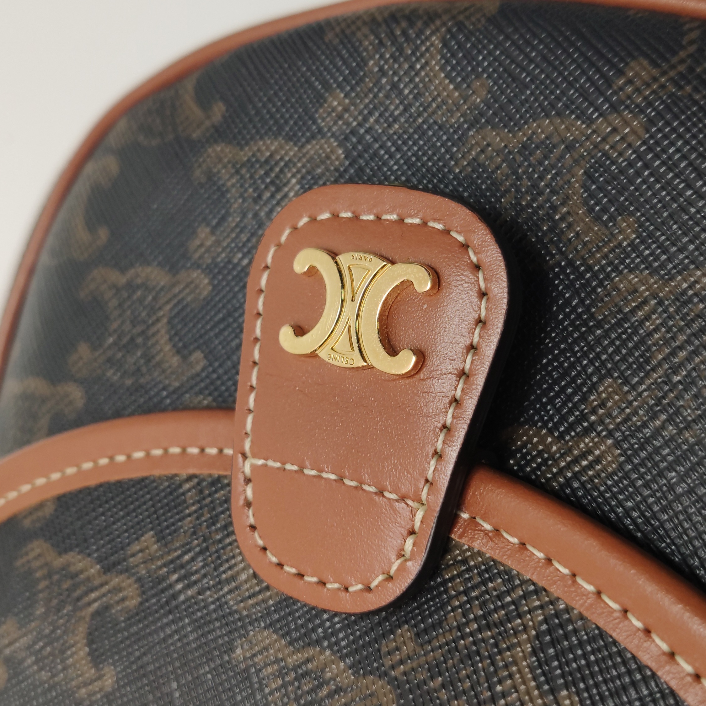 Celine Besace Flap Bag Triomphe Coated Canvas Mini — photo 8 of 11
