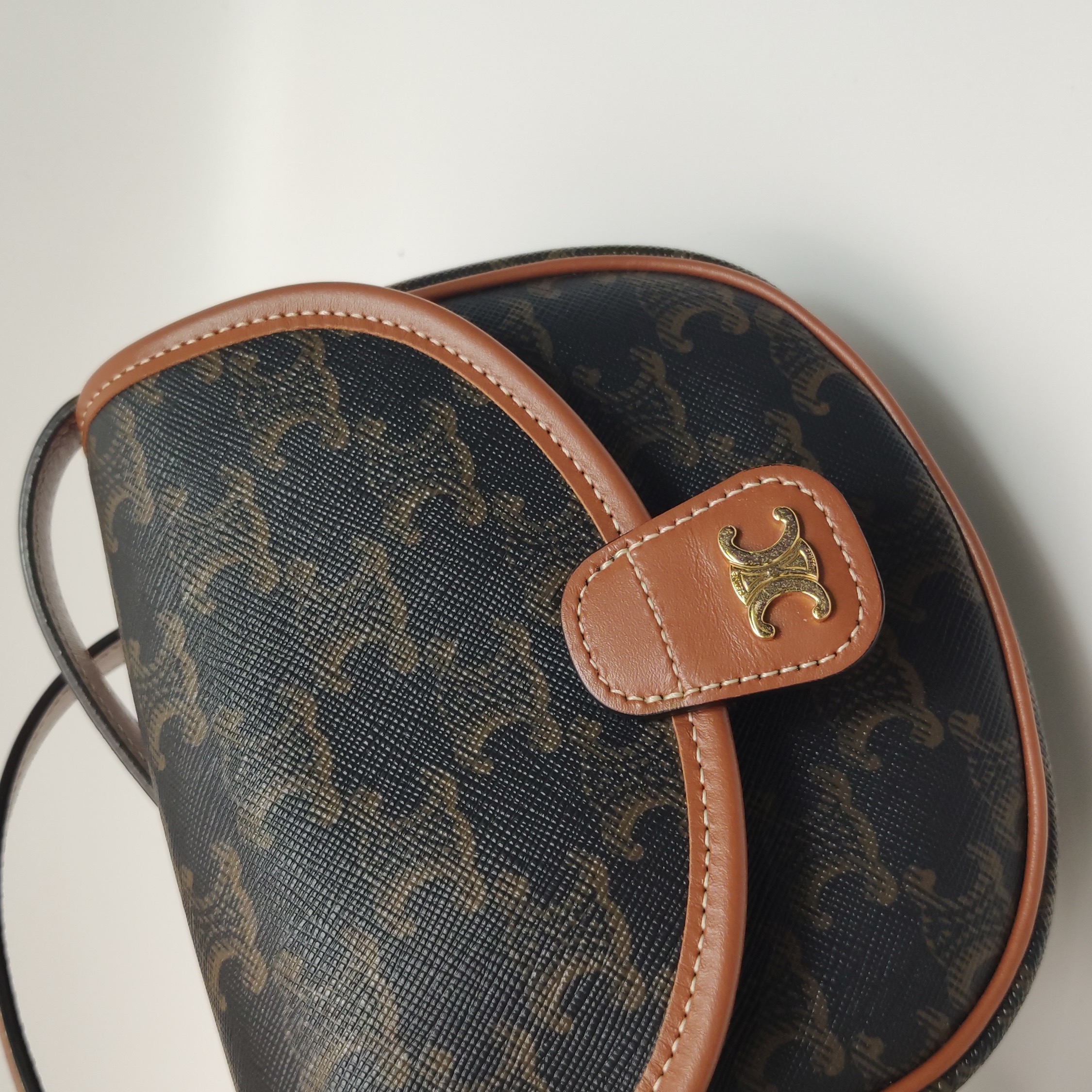 Celine Besace Flap Bag Triomphe Coated Canvas Mini — photo 7 of 11