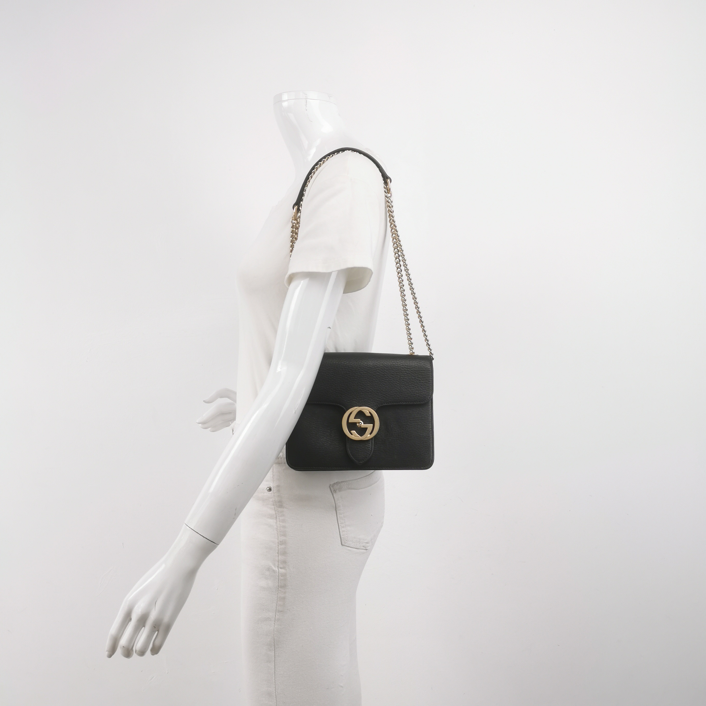 Gucci Interlocking Shoulder Bag Leather Small — alternate view