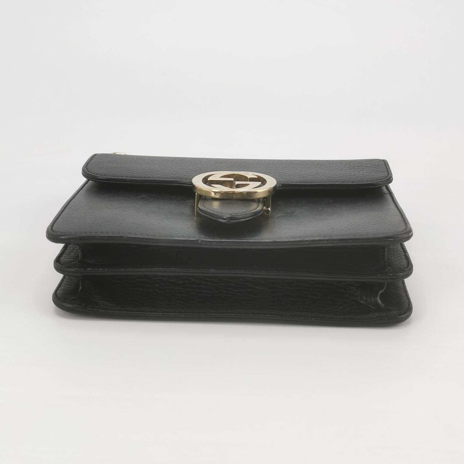 Gucci Interlocking Shoulder Bag Leather Small — photo 6 of 12