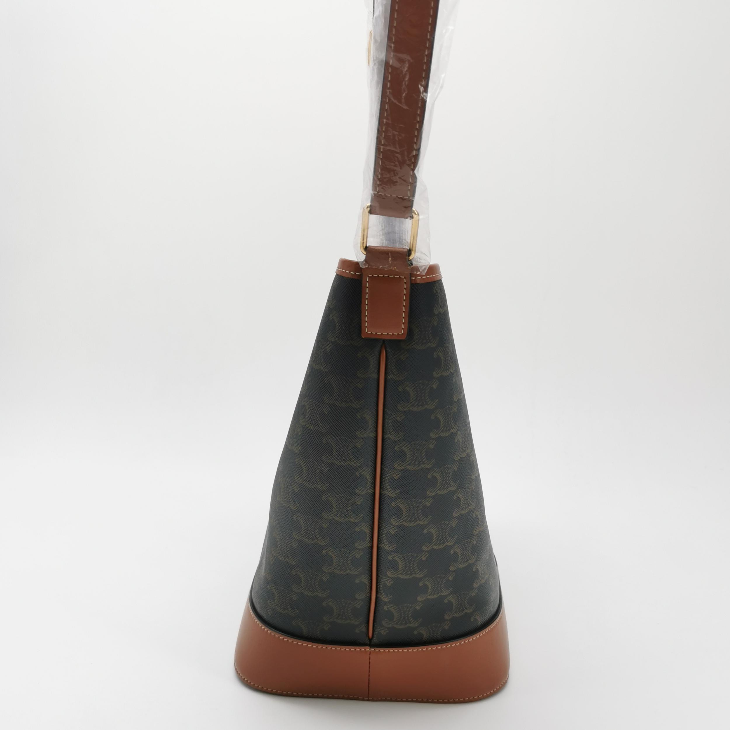 Celine Bucket Bag Triomphe Coated Canvas Medium — photo 4 of 16