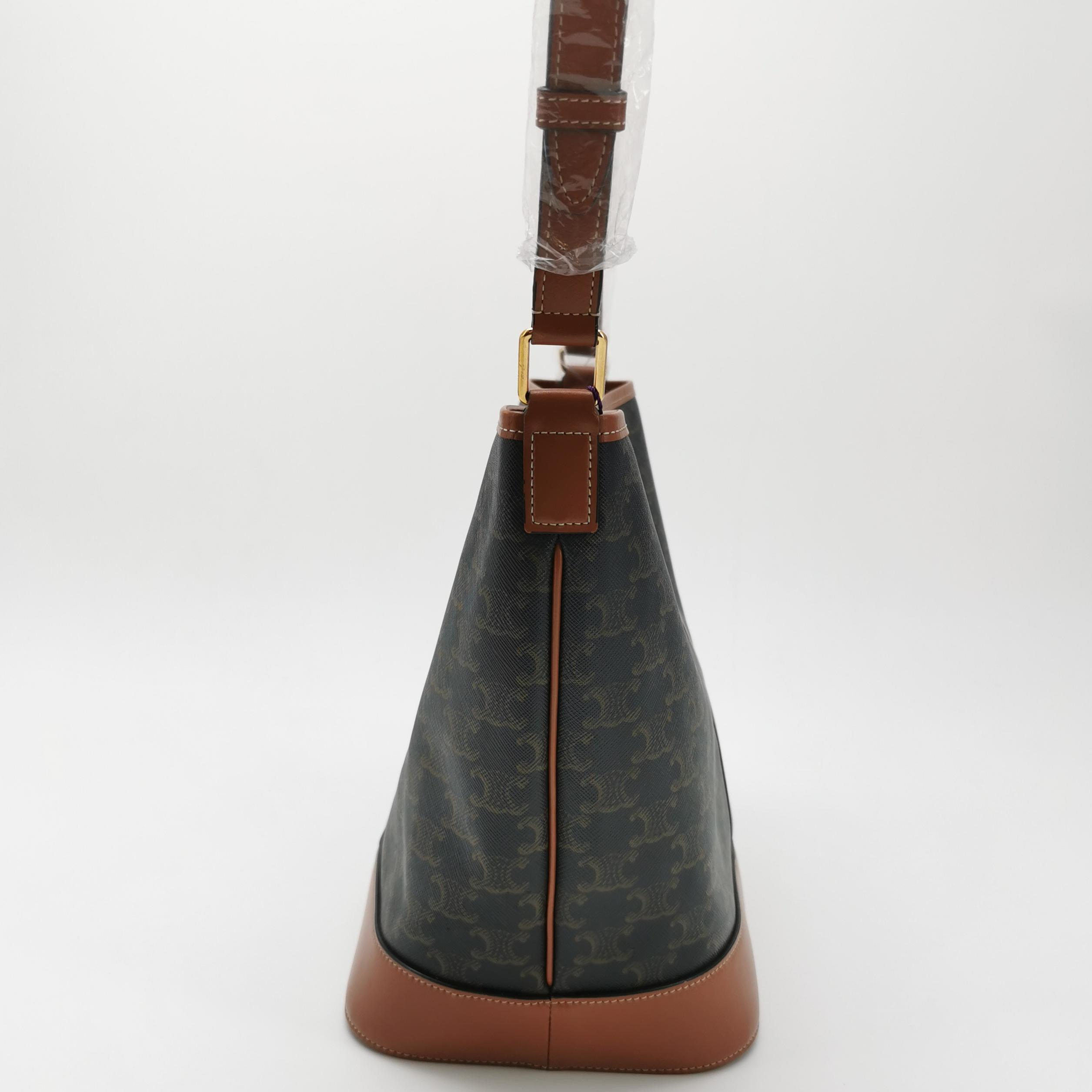 Celine Bucket Bag Triomphe Coated Canvas Medium — photo 3 of 16