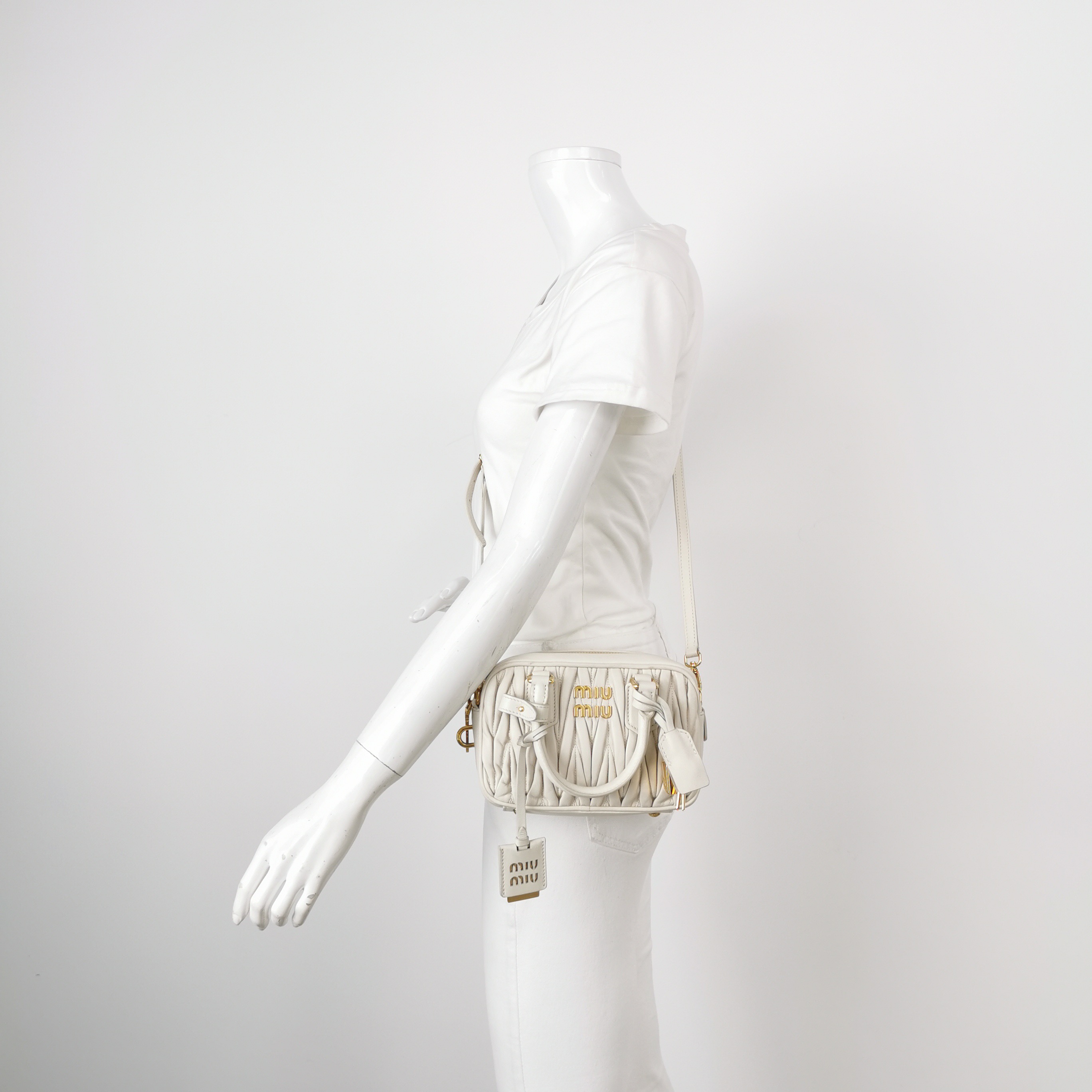 Miu Miu Arcadie Top Handle Bag Matelasse Leather Small — alternate view