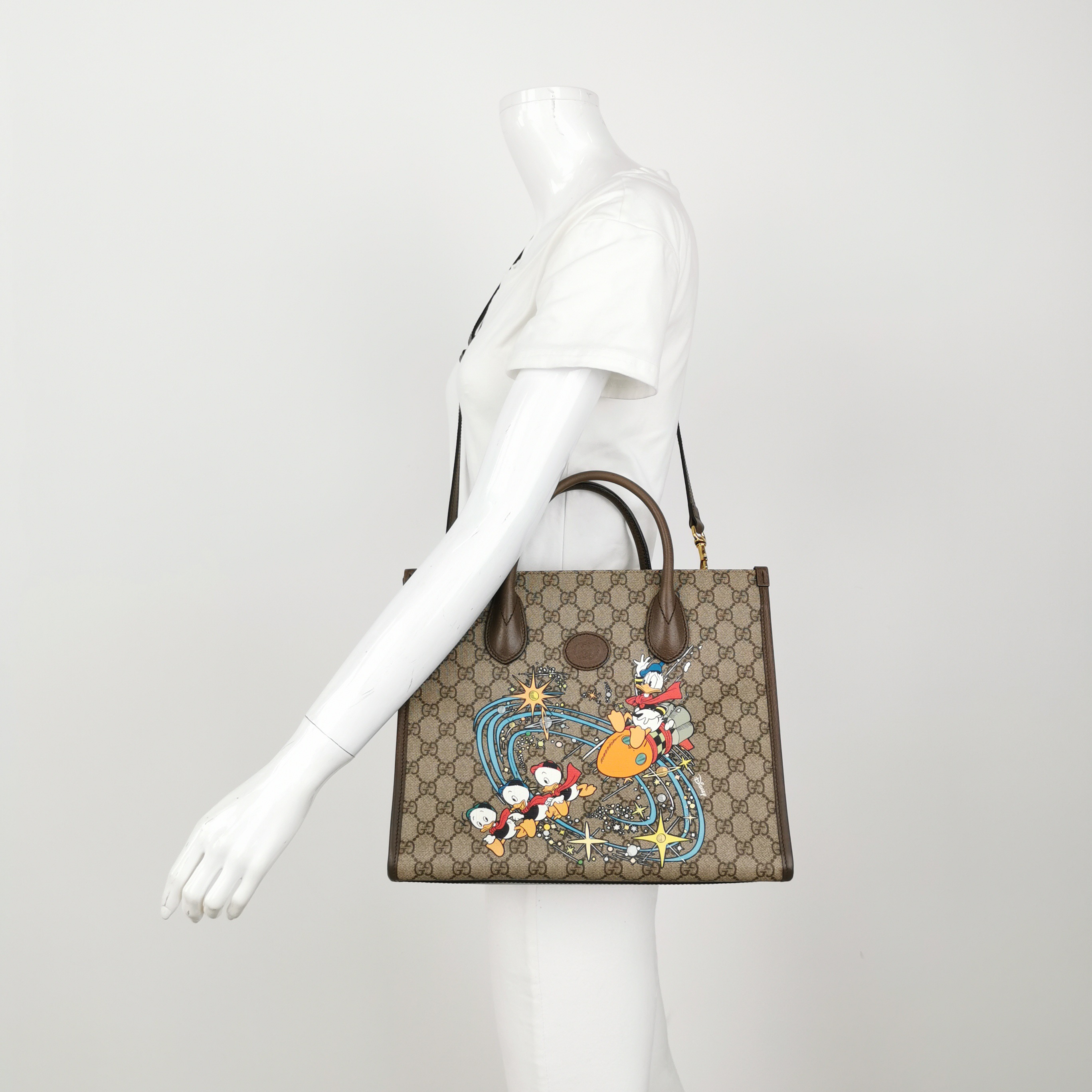 Gucci Disney Donald Duck Convertible Tote Printed GG Coated Canvas — alternate view