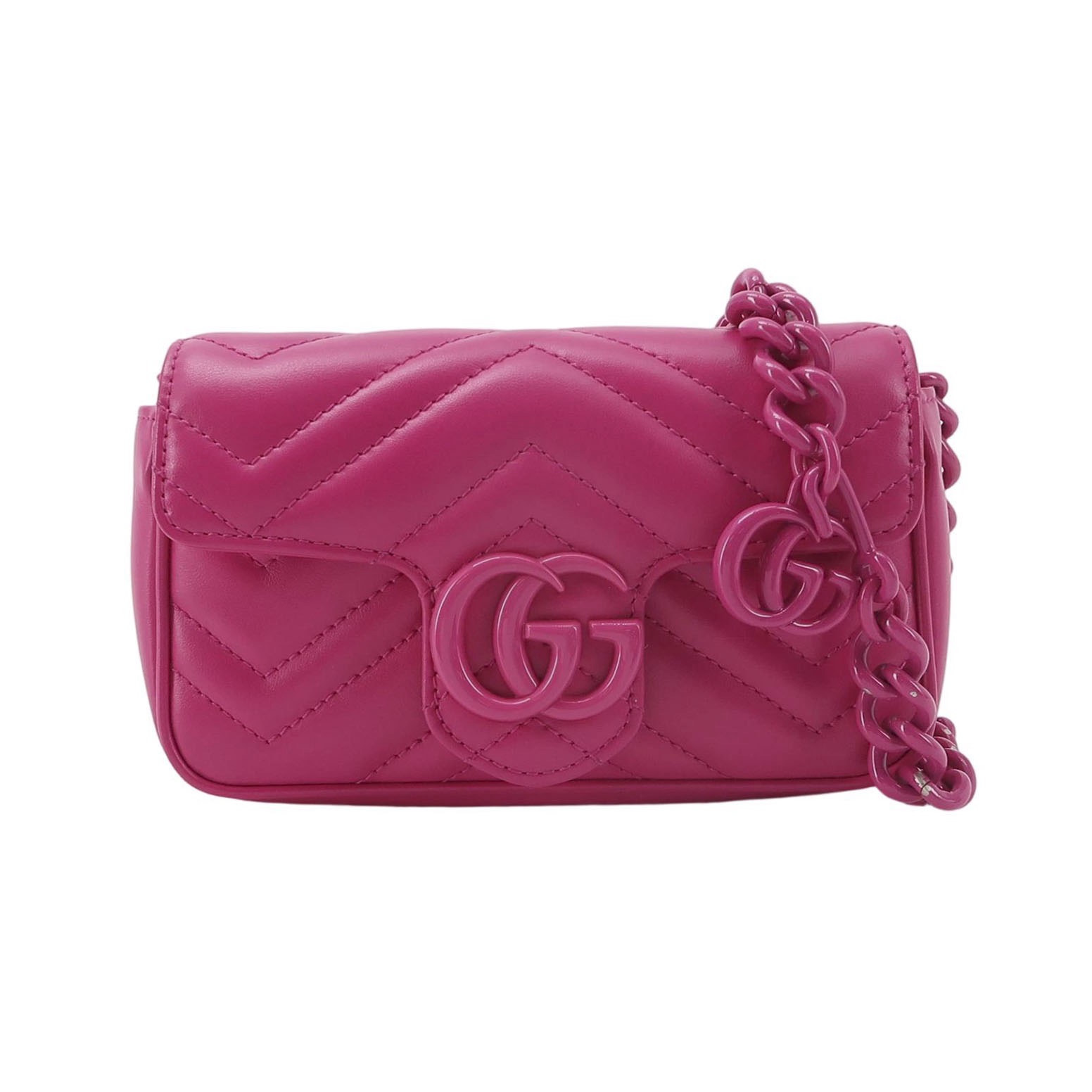 Gucci GG Marmont Flap Bag Matelasse Leather Super Rose Pink  Mini — photo 1 of 16