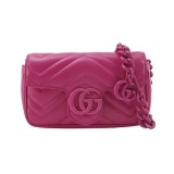 Gucci GG Marmont Flap Bag Matelasse Leather Super Rose Pink  Mini — thumbnail 1