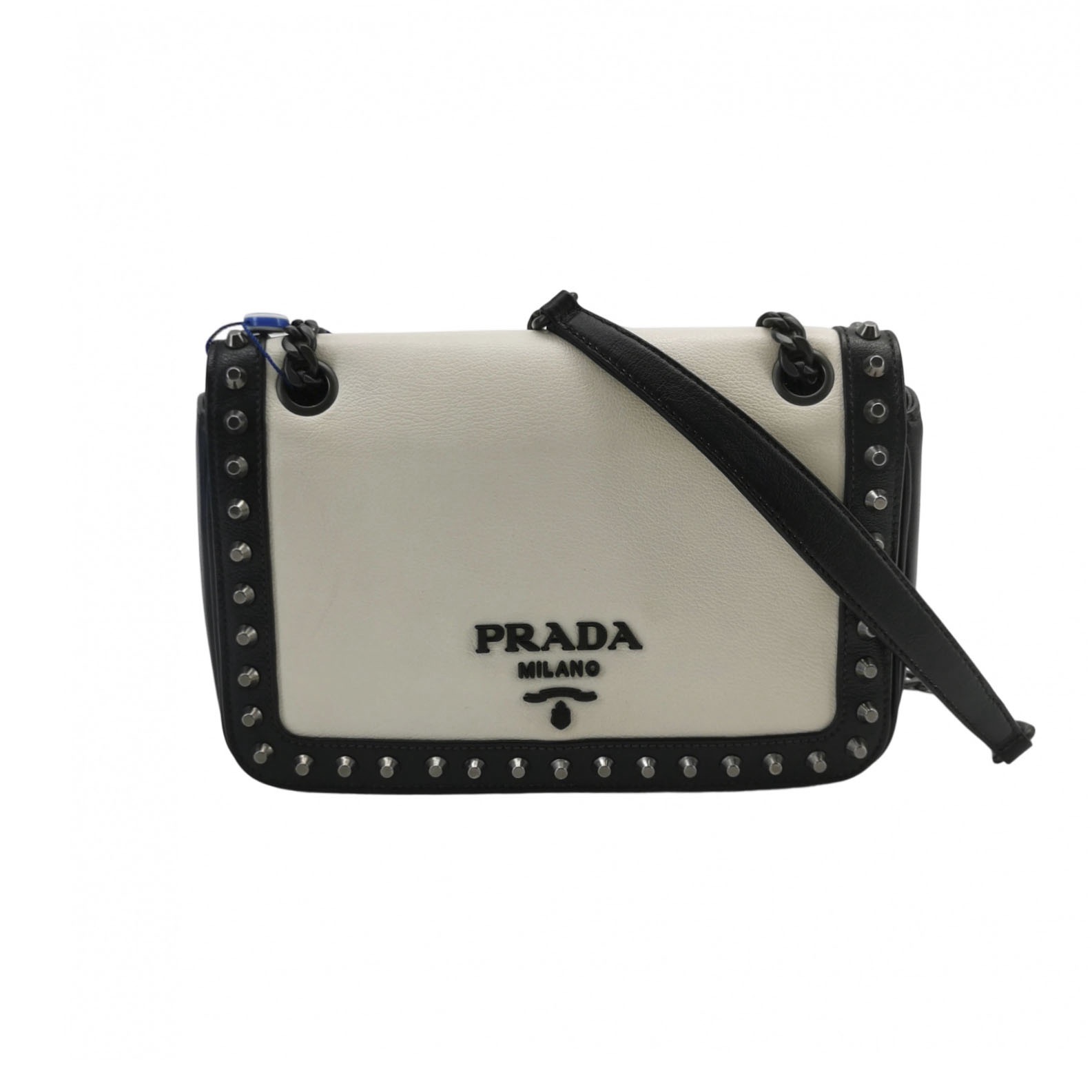 Prada Chain Flap Bag Studded Glace Calf Small — photo 1 of 25