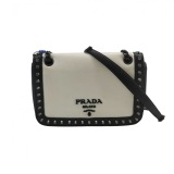 Prada Chain Flap Bag Studded Glace Calf Small — thumbnail 1