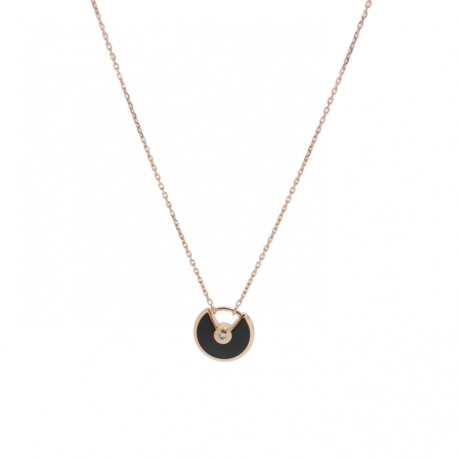 Cartier Amulette de Cartier Pendant Necklace 18K Rose Gold with Onyx and Diamond XS — photo 1 of 6