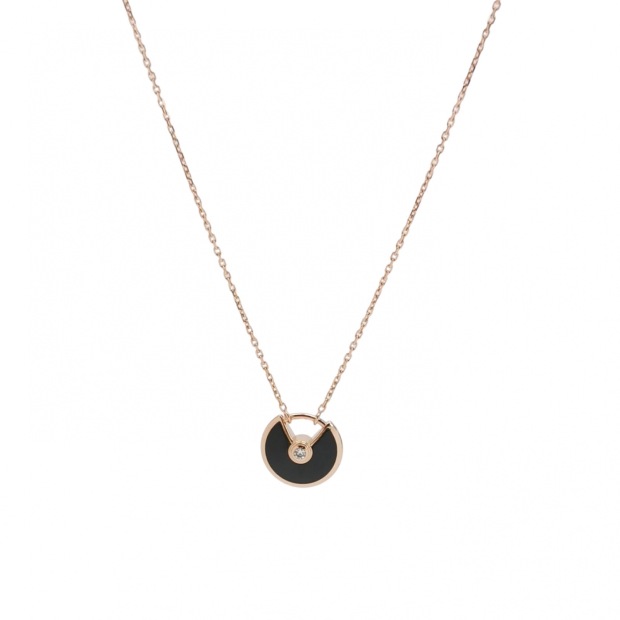 Cartier Amulette de Cartier Pendant Necklace 18K Rose Gold with Onyx and Diamond XS — pre-owned, Vierlot