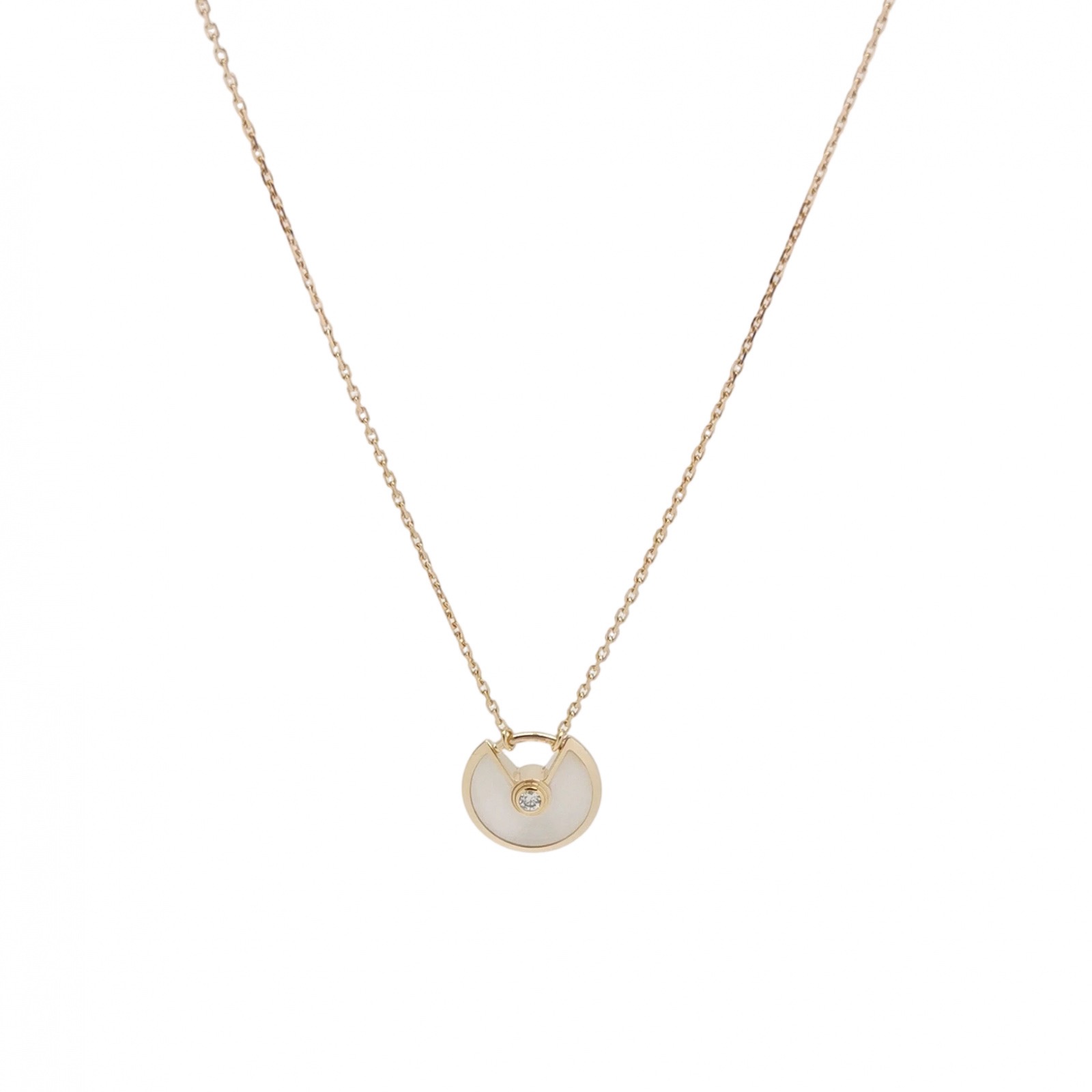 Cartier Amulette de Cartier Pendant Necklace 18K Yellow Gold with Mother of Pearl and Diamond XS — photo 1 of 7