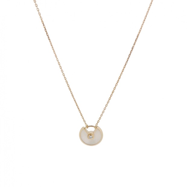 Cartier Amulette de Cartier Pendant Necklace 18K Yellow Gold with Mother of Pearl and Diamond XS — pre-owned, Vierlot