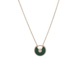 Cartier Amulette de Cartier Pendant Necklace 18K Rose Gold with Malachite and Diamond XS — thumbnail 1