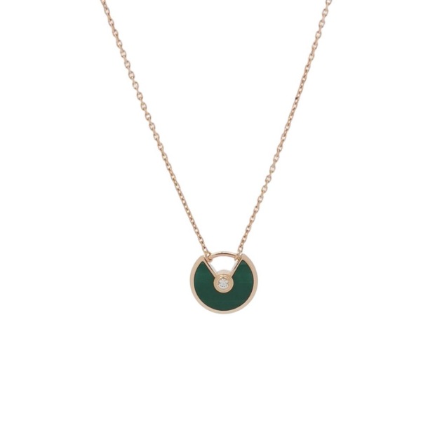 Cartier Amulette de Cartier Pendant Necklace 18K Rose Gold with Malachite and Diamond XS — pre-owned, Vierlot