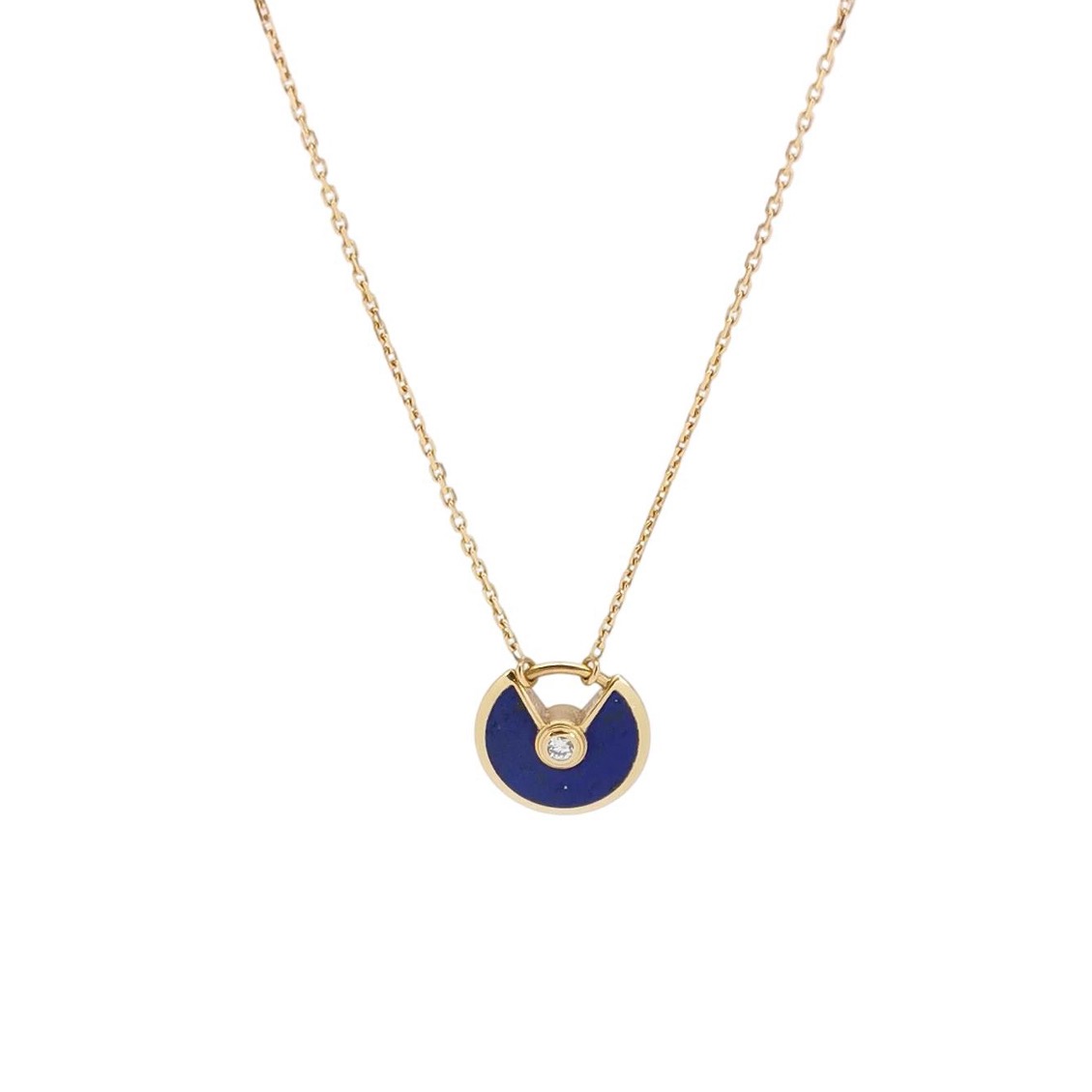 Cartier Amulette de Cartier Pendant Necklace 18K Yellow Gold with Lapis Lazuli and Diamond XS — photo 1 of 7