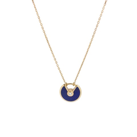 Cartier Amulette de Cartier Pendant Necklace 18K Yellow Gold with Lapis Lazuli and Diamond XS