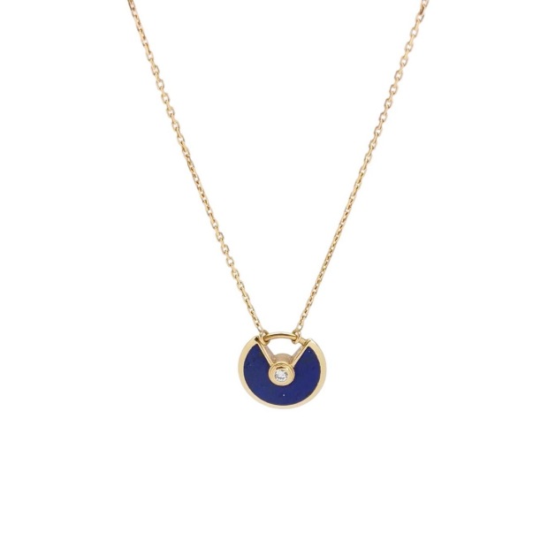Cartier Amulette de Cartier Pendant Necklace 18K Yellow Gold with Lapis Lazuli and Diamond XS — pre-owned, Vierlot